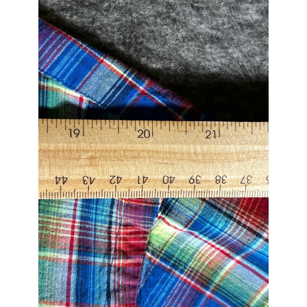 Ralph Lauren Mens XXL Classic Fit Plaid Cotton Linen Button Down Shirt Multi - Picture 5 of 8
